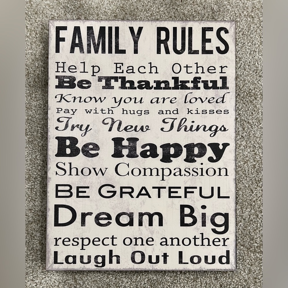 Adorable Family Rules Picture
